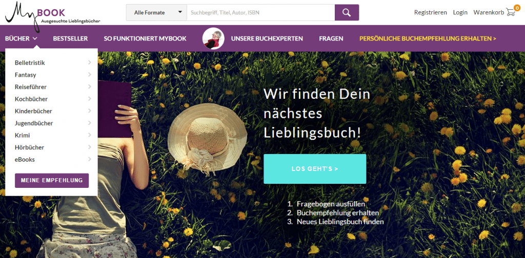 MyBook_Screenshot_Website_Ausgesuchte_Lieblingsbücher