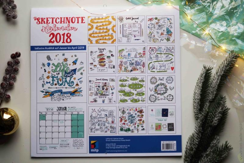 Geschenke Sketchnote Kalender 2018 Übersicht Diana Meier-Soriat mitp Verlag